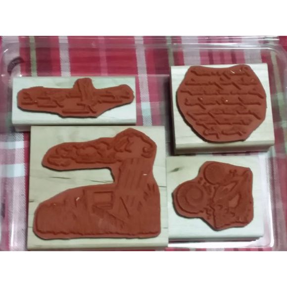 Stampin Up Wood Mount Set ~Along the Shore~ Shells Sea Gulls Chair Rubber Stamp - Picture 2 of 8